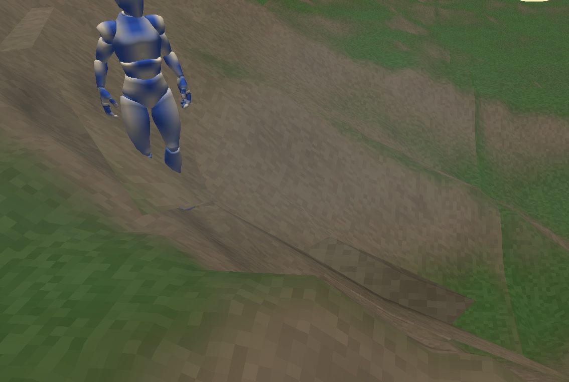 Rewild prototype character traversing steep terrain