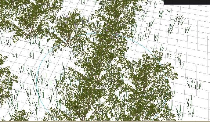 Top-down Laguna placement view showing a dithered vegetation distribution